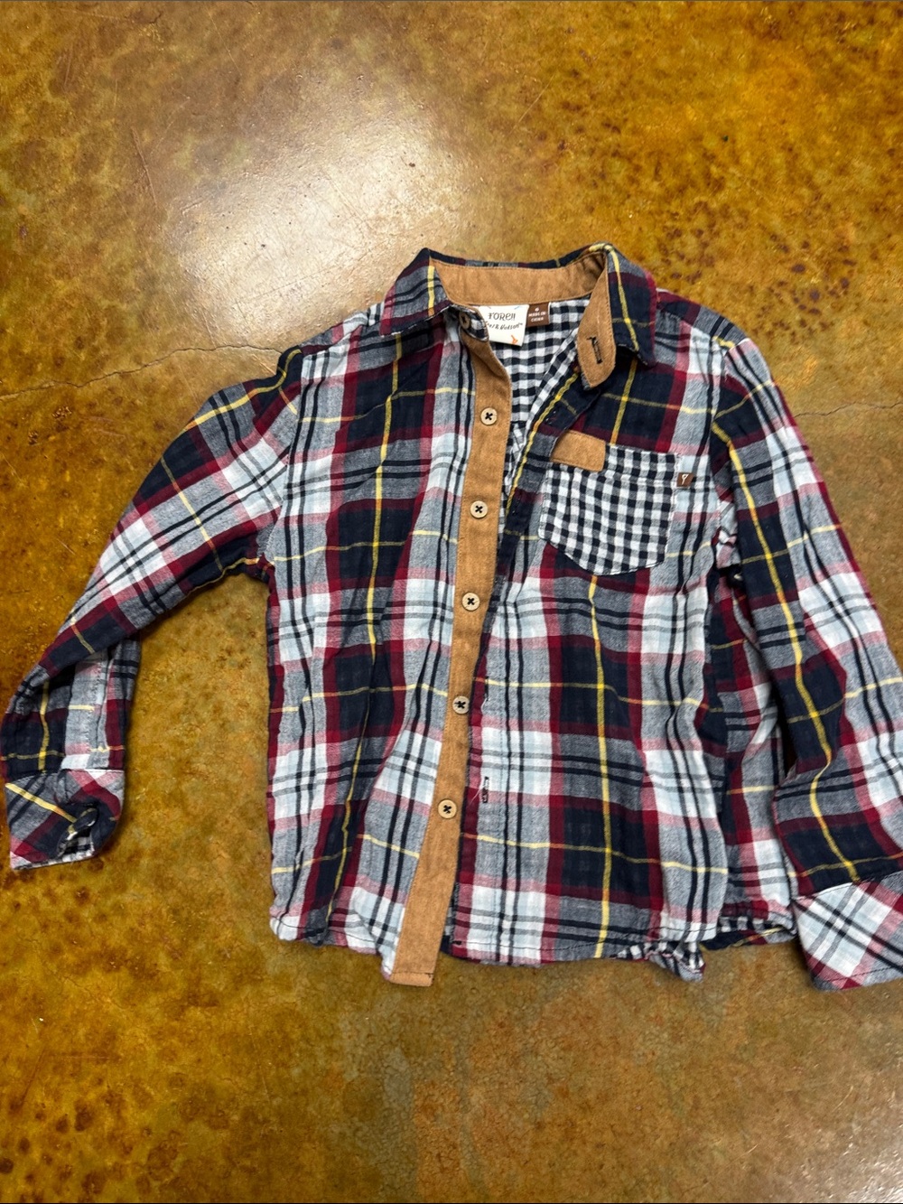 Checker Contrast Flannel Shirt for Kids - Red Plaid